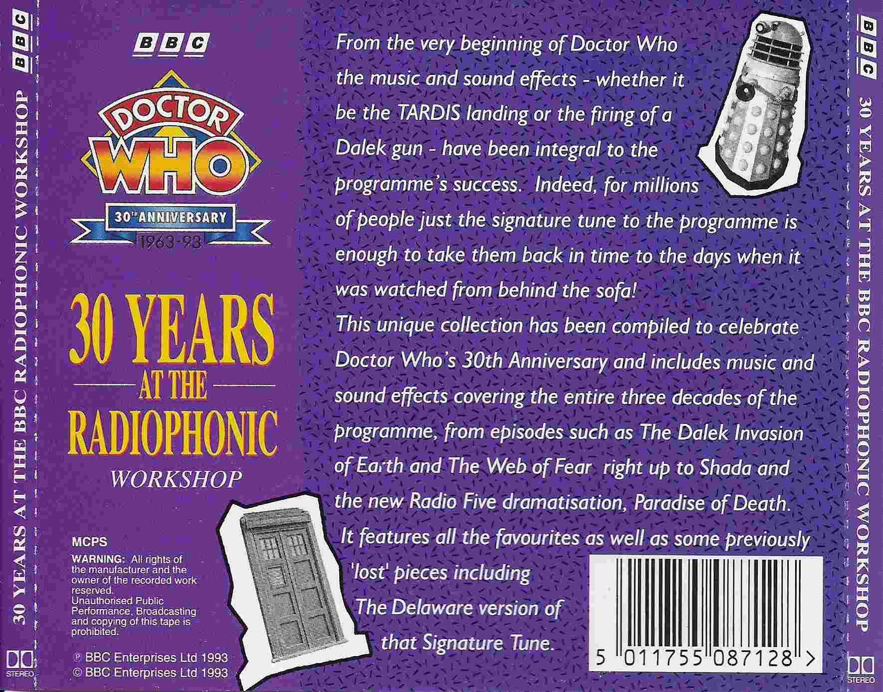 Picture of BBCCD871 Doctor Who - 30 years at the BBC radiophonic workshop by artist Various from the BBC records and Tapes library